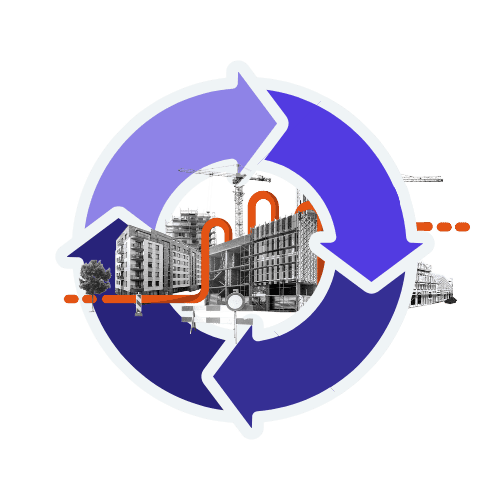 Alle fases van de bouw met Prostream: voorbereiding, ontwerp, uitvoer en beheer/nazorg.